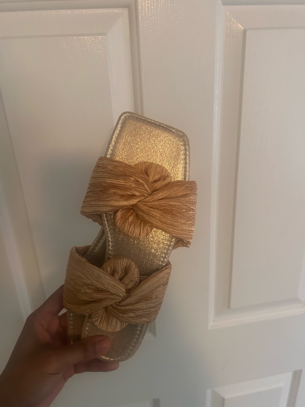 Gold Knot Slide Sandal - Women